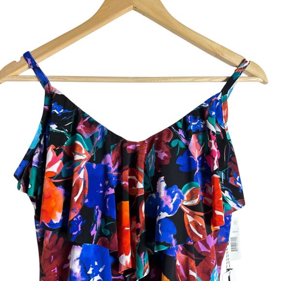 Magicsuit Flower Child Floral Separate Rita Ruffle Tankini Swimsuit Top Size 12 - Picture 5 of 10